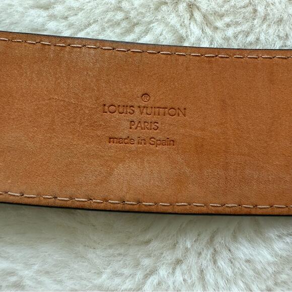 Louis Vuitton Travelling Requisites Black leather belt Authentic size 90 - Picture 6 of 8